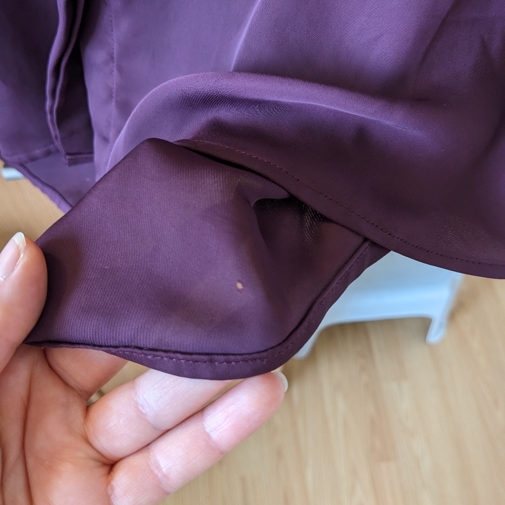 Women's Burgundy Long Sleeve Blouse - Picture 6 of 9